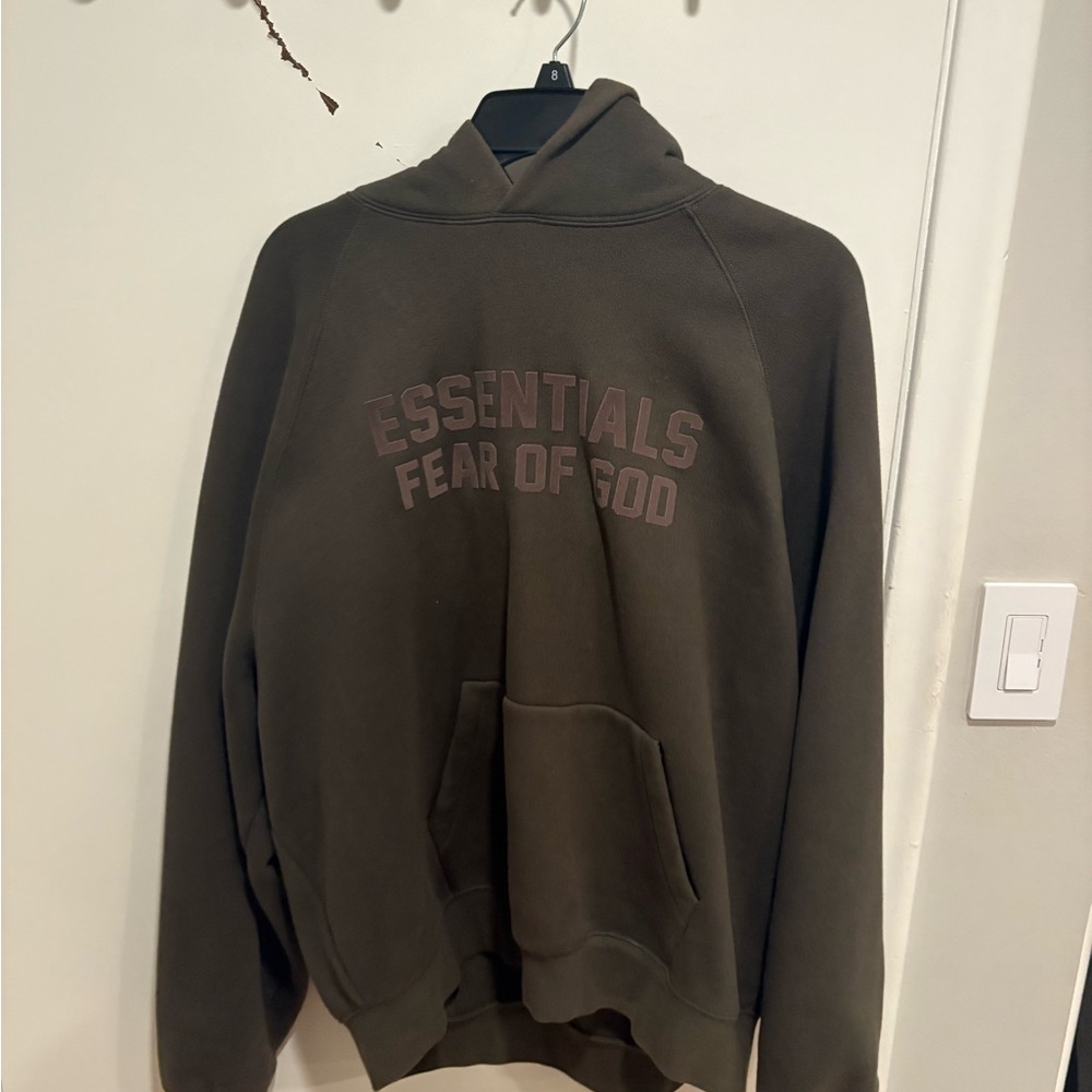 Fear of God Essentials Hoodie in Olive